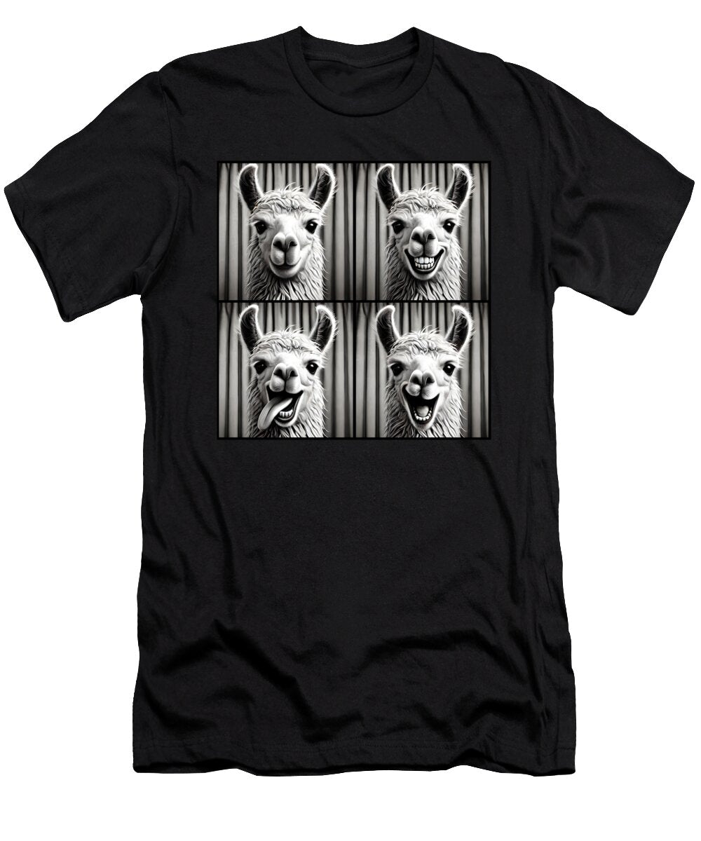 Cute Llama Selfie Photo Funny Photobooth Alpaca Lover Job T-Shirt