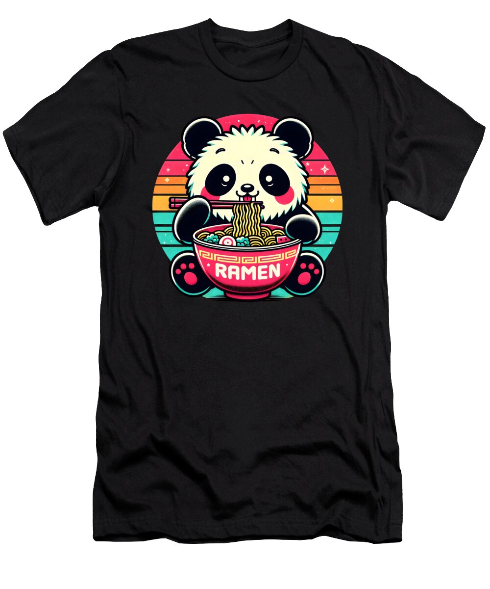 Cute Panda Eating Ramen Noodles Japanese Food Orgence Matungwa T-Shirt
