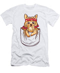 Cute Pocket Female Yorkie Dog with Bandana Licensed Art T-Shirt