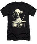 Cute Poodle Playing Drums Funny Music Dog Studi Alex T-Shirt