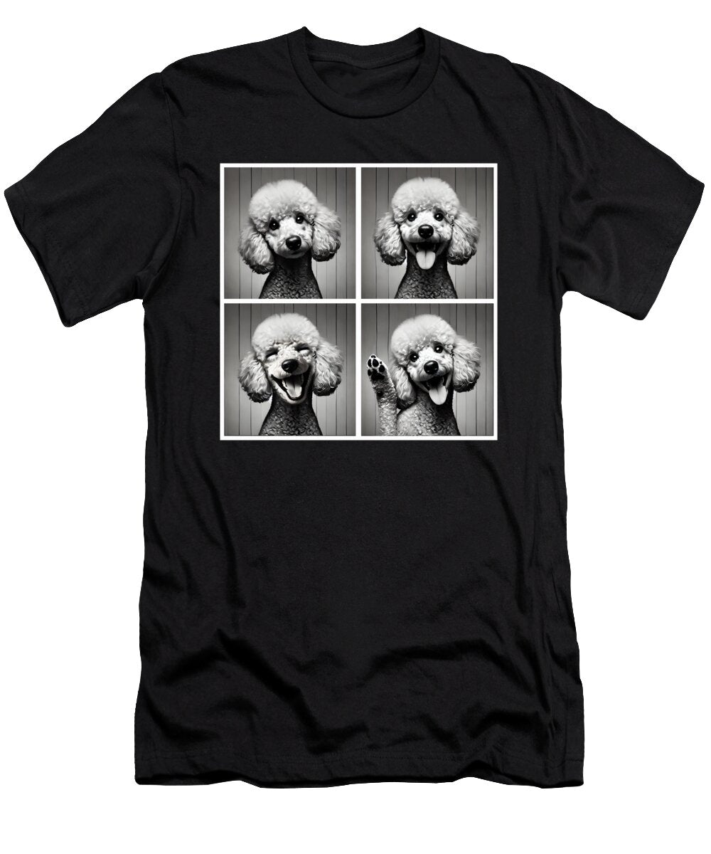 Cute Poodle Selfie Photo Funny Photobooth Dog Lover Job T-Shirt