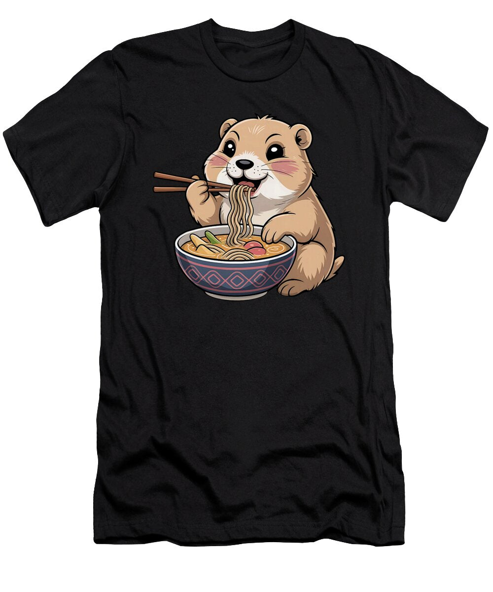 Cute Prairie Dog Eating Ramen Japanese Kawaii Zyneu Gangd T-Shirt