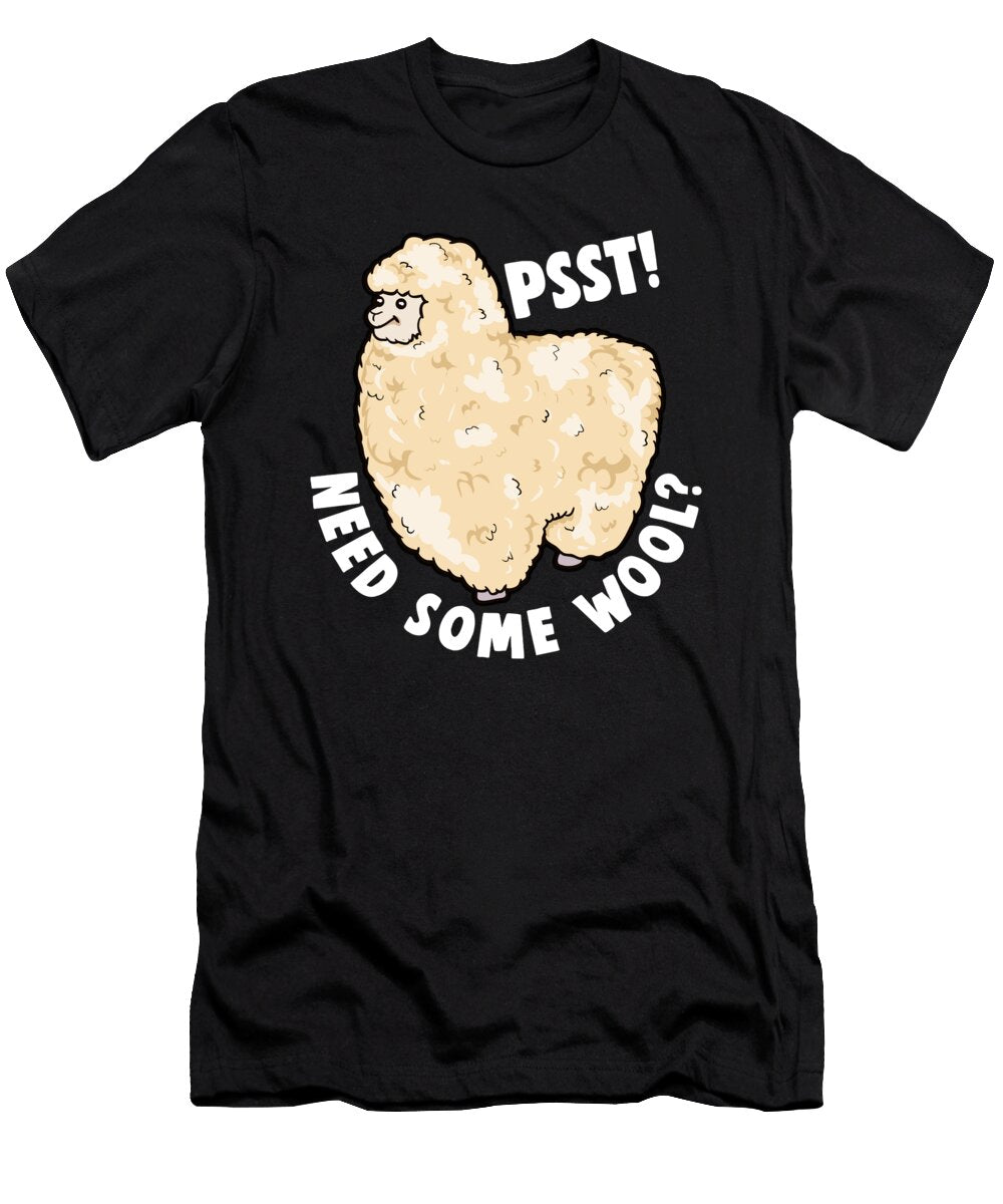 Cute Psst Need Some Wool Funny Alpaca Pun Animal the Perfect Presents T-Shirt