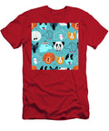 Cute Seamless Pattern with Funny Dogs on a Blue Background Creative Childish Texture Illustration Julien T-Shirt