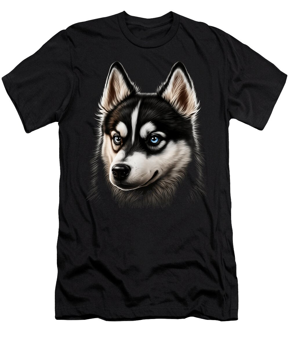 Cute Siberian Husky Dog on Siberian Husky Lover Natalie Lidford T-Shirt
