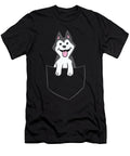 Cute Siberian Husky in Pocket Funny Husky in Pocket Eq Designs T-Shirt