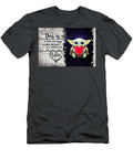 Cute Space Creature Holding Heart with Rustic Family Love Quote Design Antoine Mitchell T-Shirt