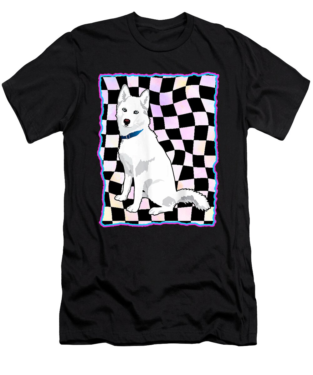 Cute White Siberian Husky Sweet White Snow Dog Sophie Eleanor T-Shirt