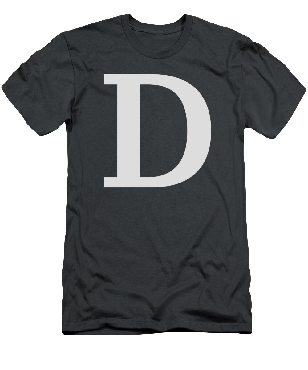 D in Light Gray Typewriter Style Custom Home Fashions T-Shirt