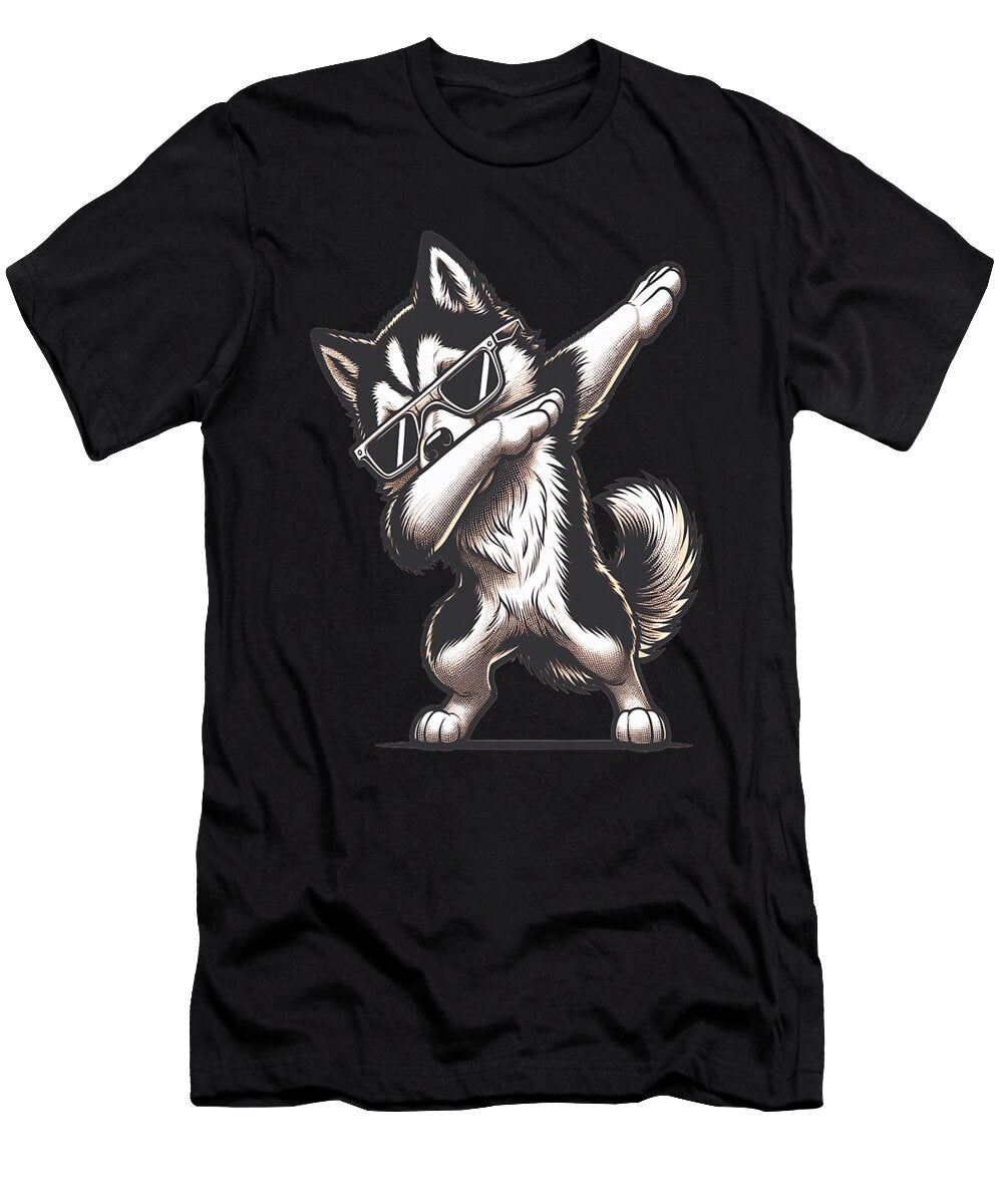 Dab Alaskan Husky Dancing Dabbing Dog Natalie Lidford T-Shirt