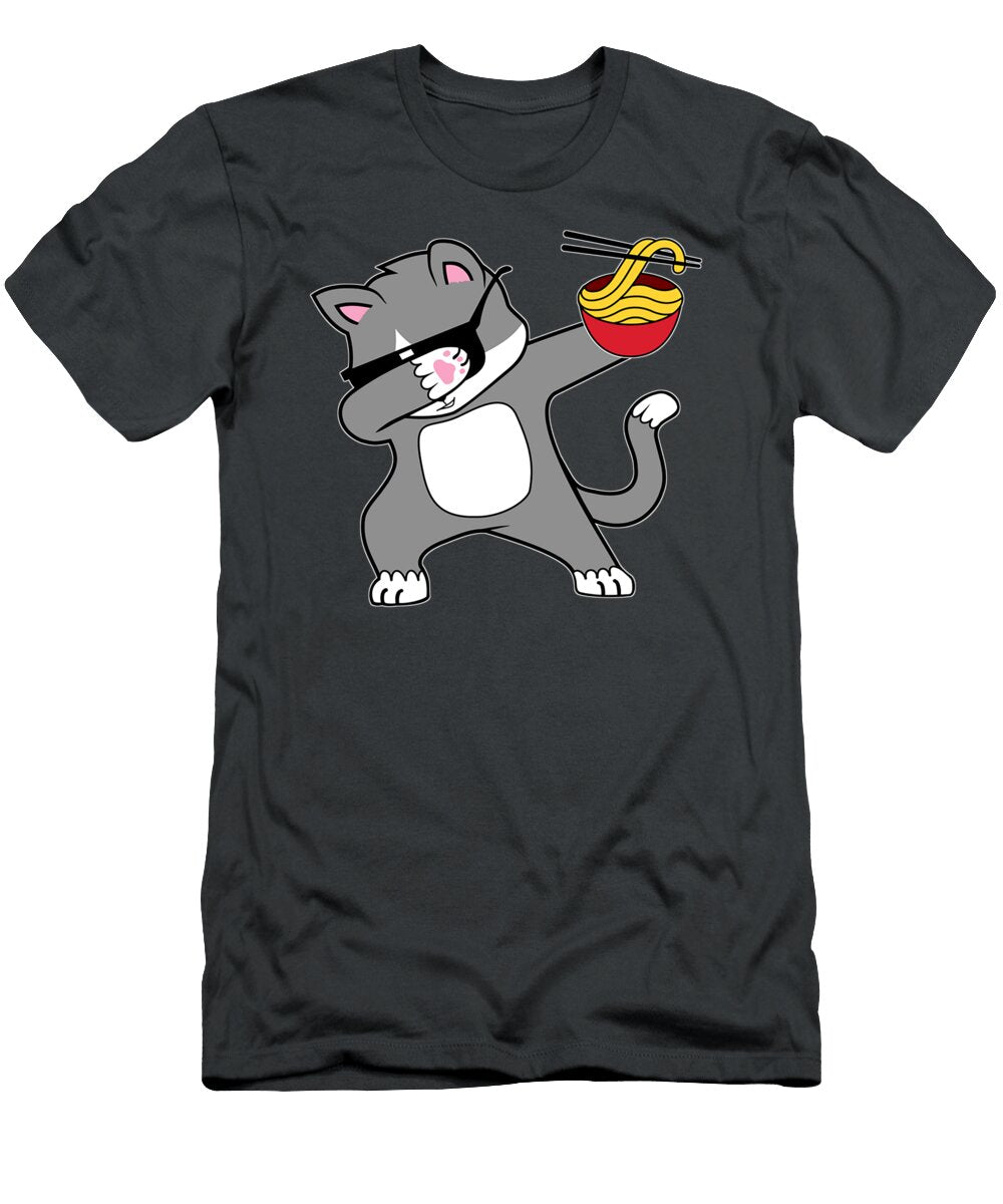 Dabbing Kitty Cat Ramen Kawaii Anime Japanese Dance Stephw Mcaul T-Shirt