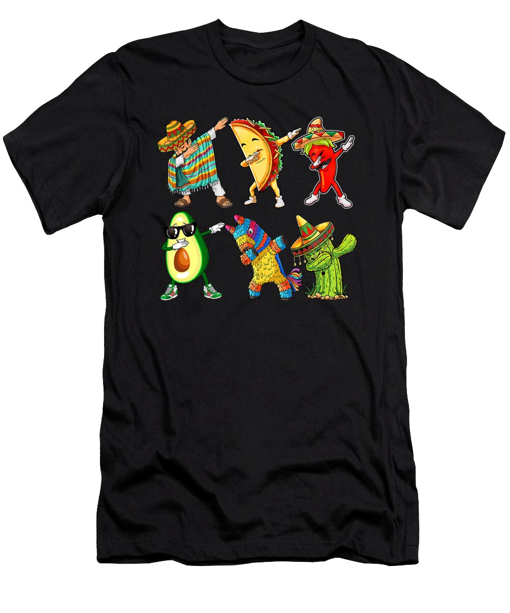 Dabbing Mexican Poncho Cinco De Mayo Boys Men Sombrero Dab Dhbubble T-Shirt