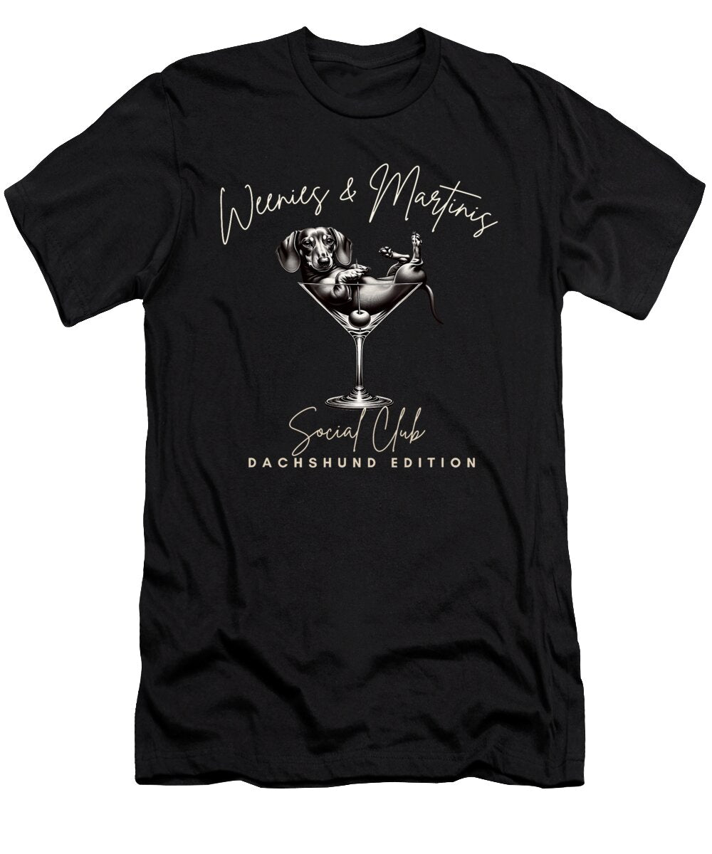Dachshund in Martini Glass Studi Alex T-Shirt