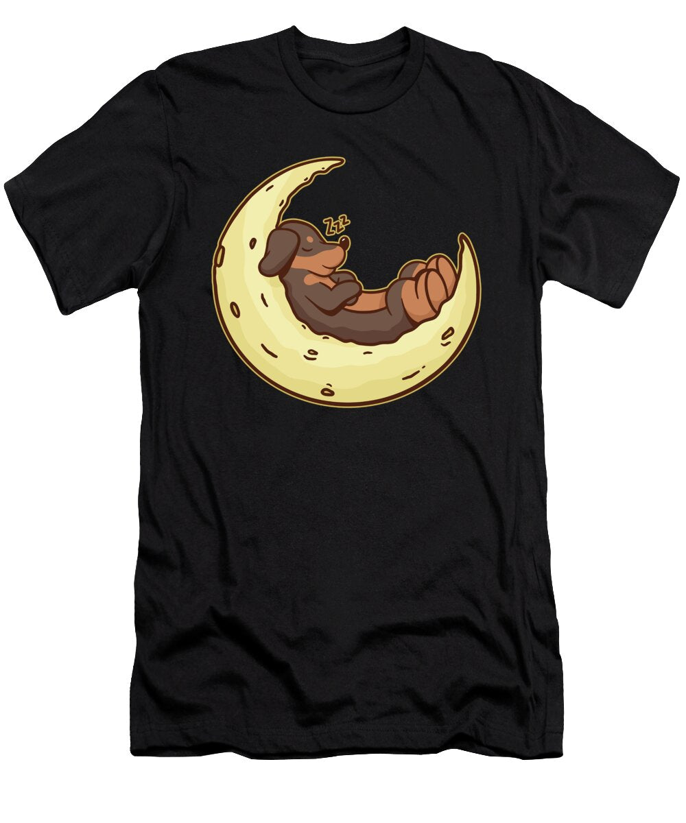 Dachshund Sleeping in Half Moon Silhouette Designed By Vexels T-Shirt