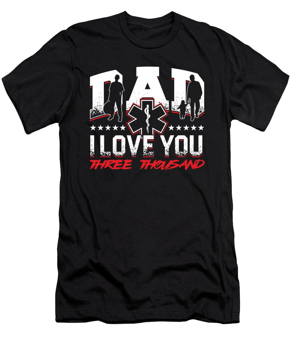 Dad Emt Ems Father Fathers Day Paramedic Caduceus Gift Thomas Larch T-Shirt