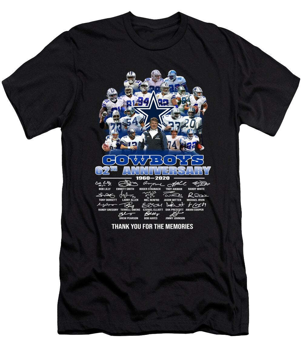 Dallas Cowboys 1960 2020 62th Anniversary Thank You for the Memories Signature Th T-Shirt