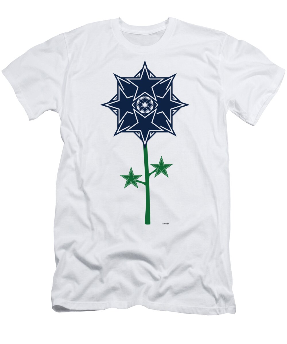 Dallas Cowboys NFL Football Team Logo Flower Art Steven Shaver T-Shirt