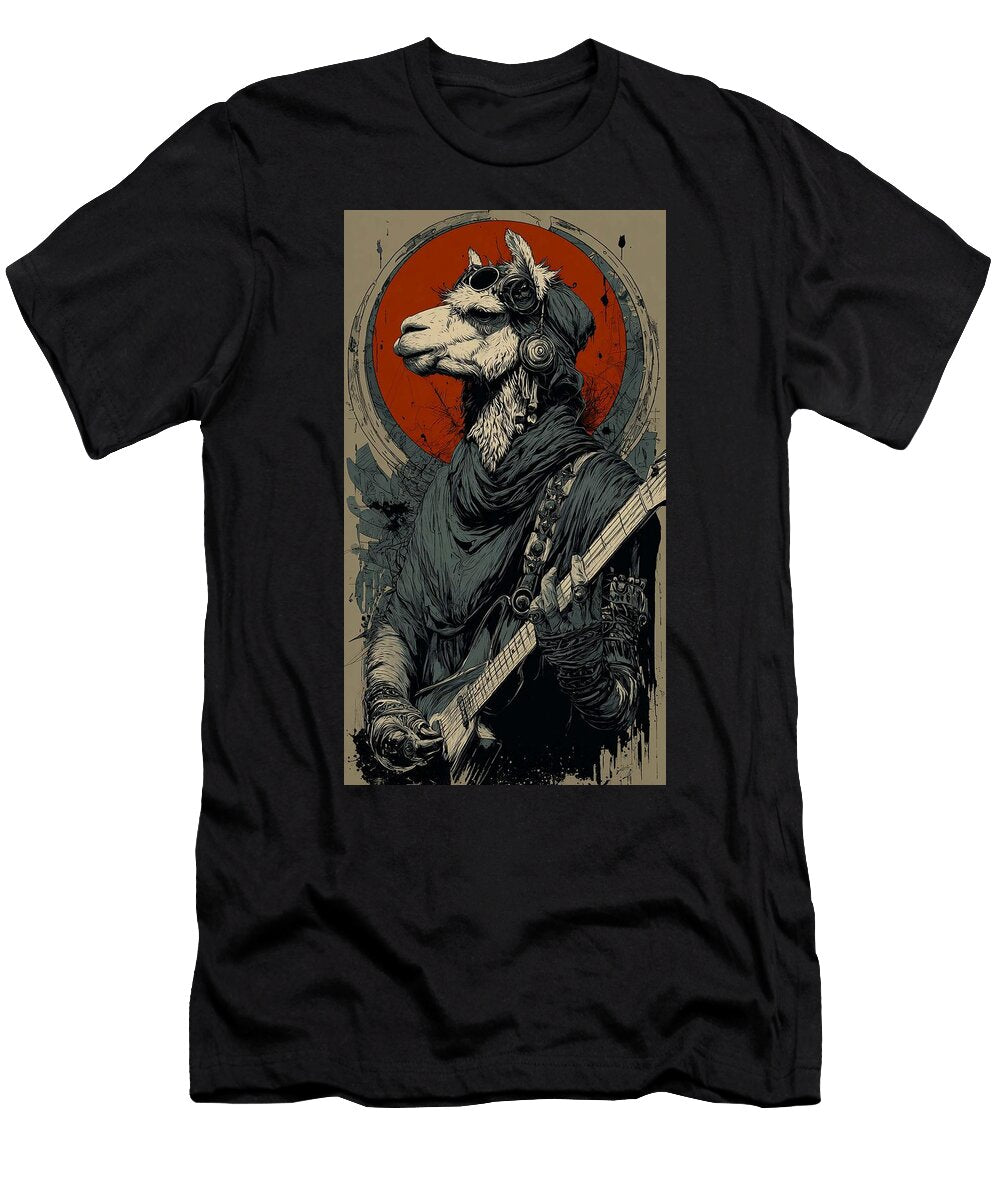 Dark Style Music Artwork Alpacas Art Animal Art Elmer Powers T-Shirt