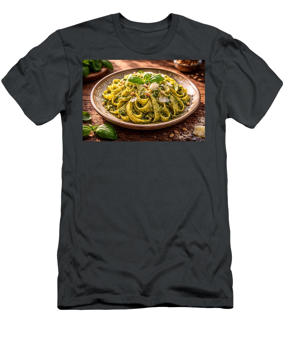 Delicious Pesto Pasta on Rustic Table Ego Crash T-Shirt