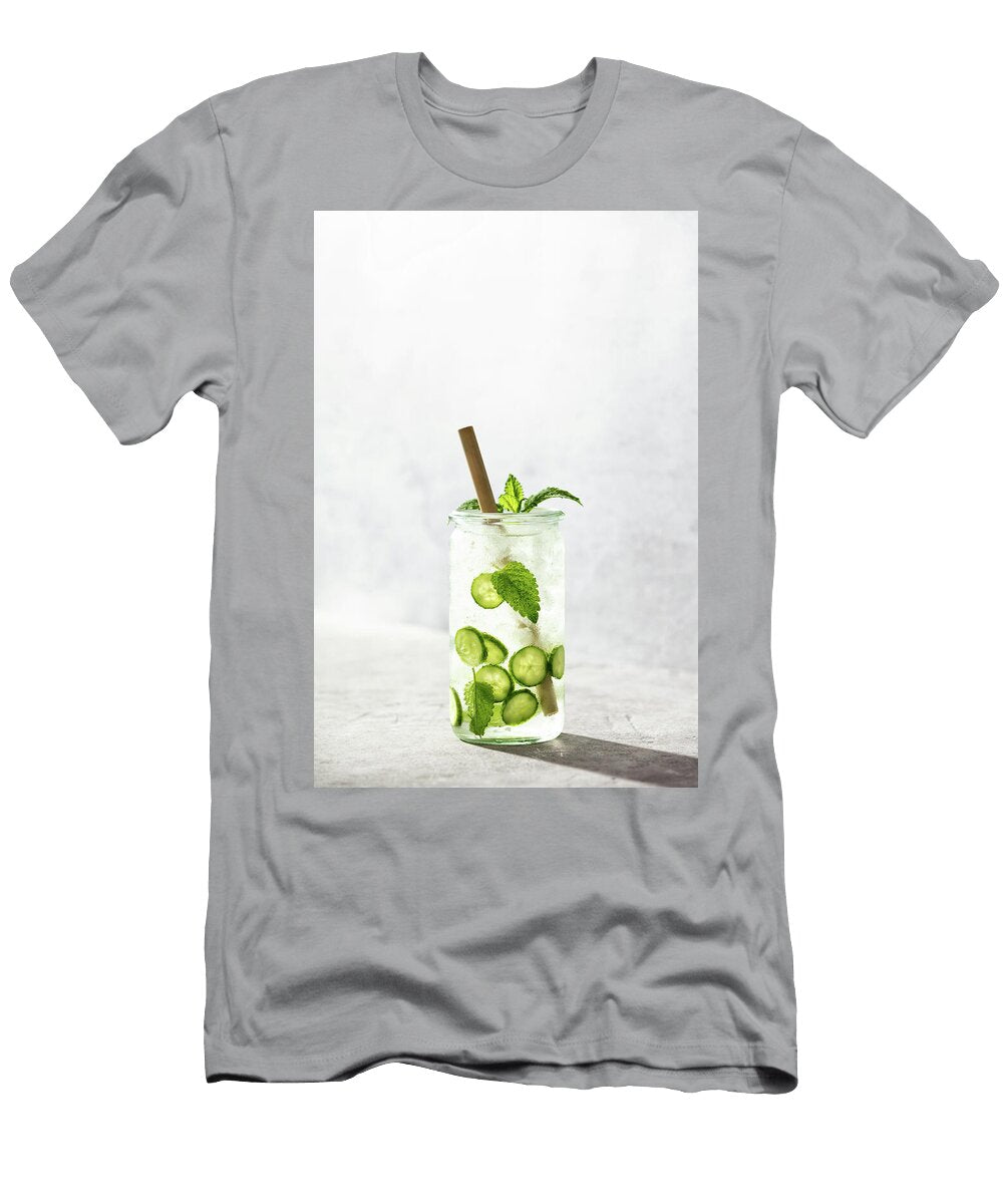 Delicious Refreshing Water with Mint and Cucumber with Hard Light and Shadows Natalia Klenova T-Shirt