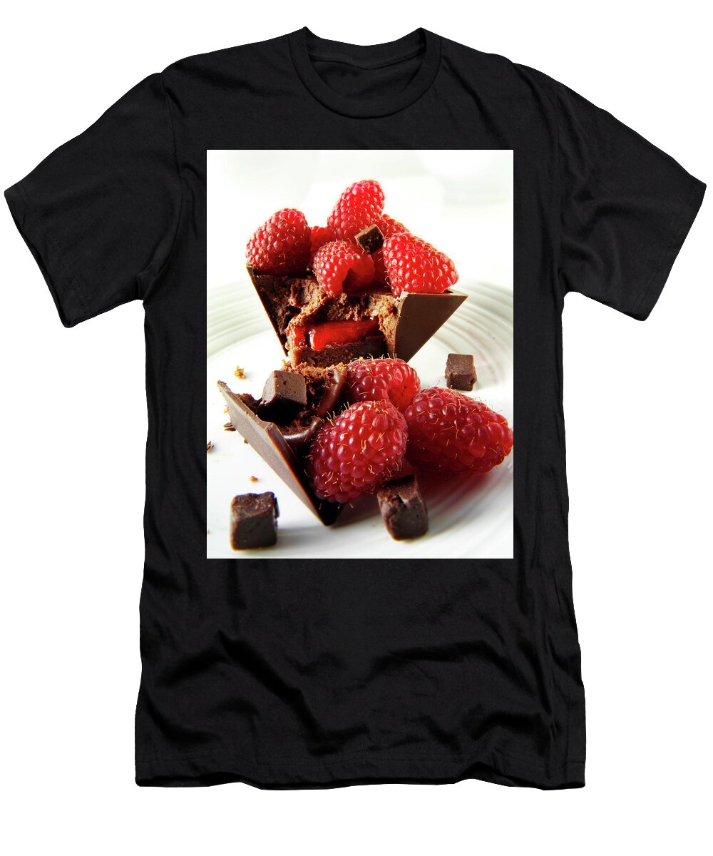 Delicious Speciality Chocolate Cake in a Cafe Food Photo Paul Williams T-Shirt