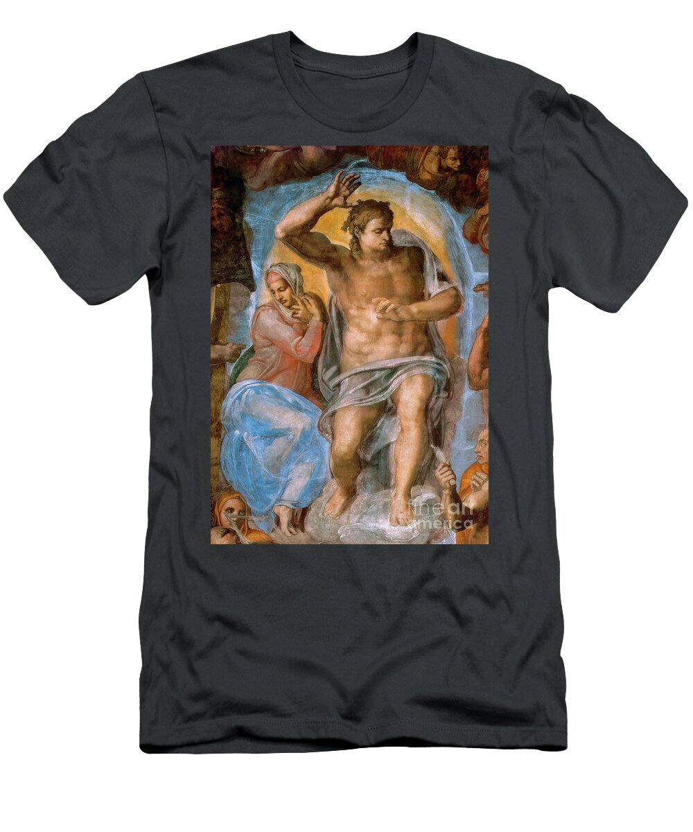 Detail of the Last Judgment Christ Judges Fresco By Michelangelo Buonarroti Known As Michelangelo Michelangelo Buonarroti T-Shirt