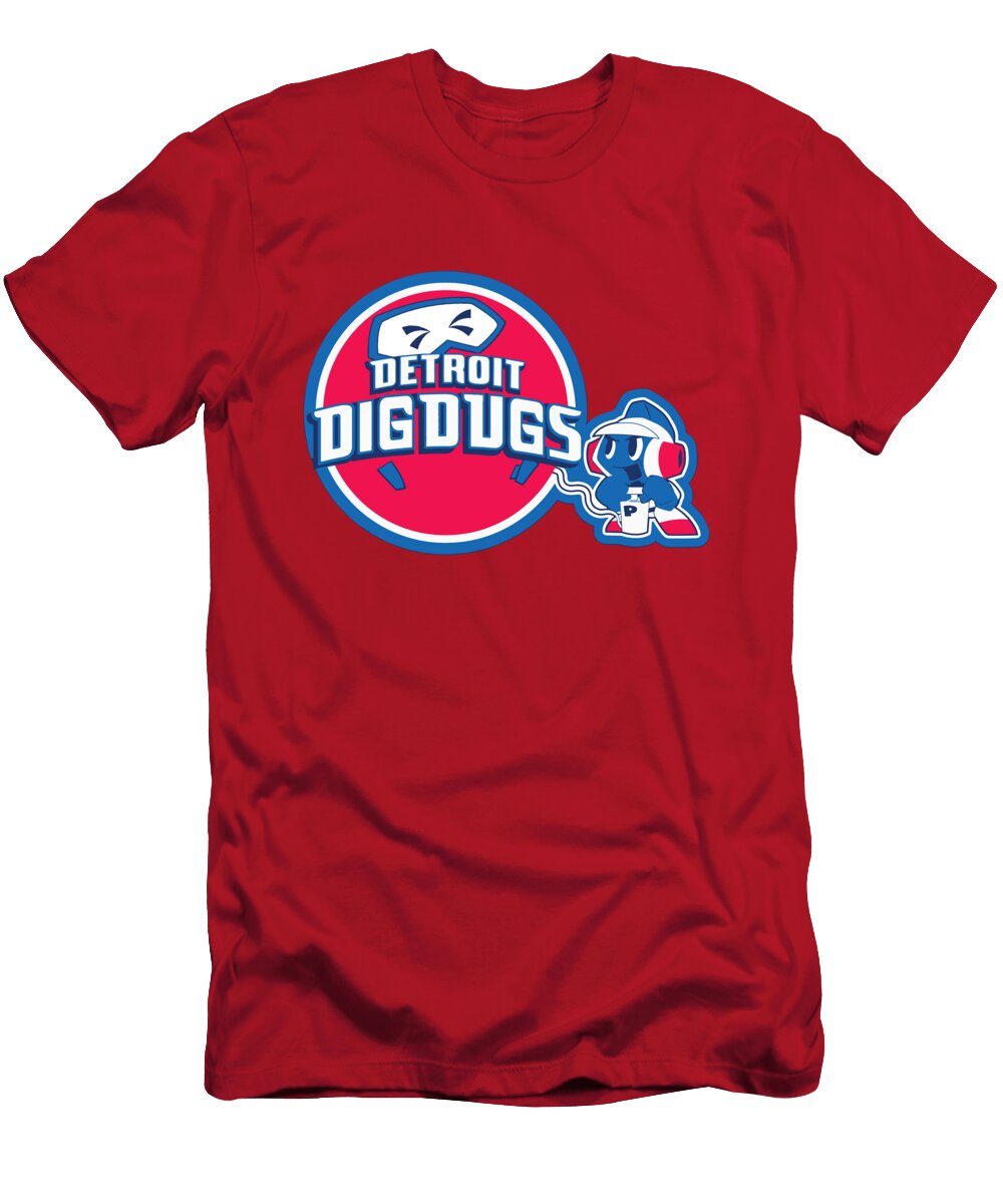 Detroit Pistons Dig Dug Huyen Vu T-Shirt