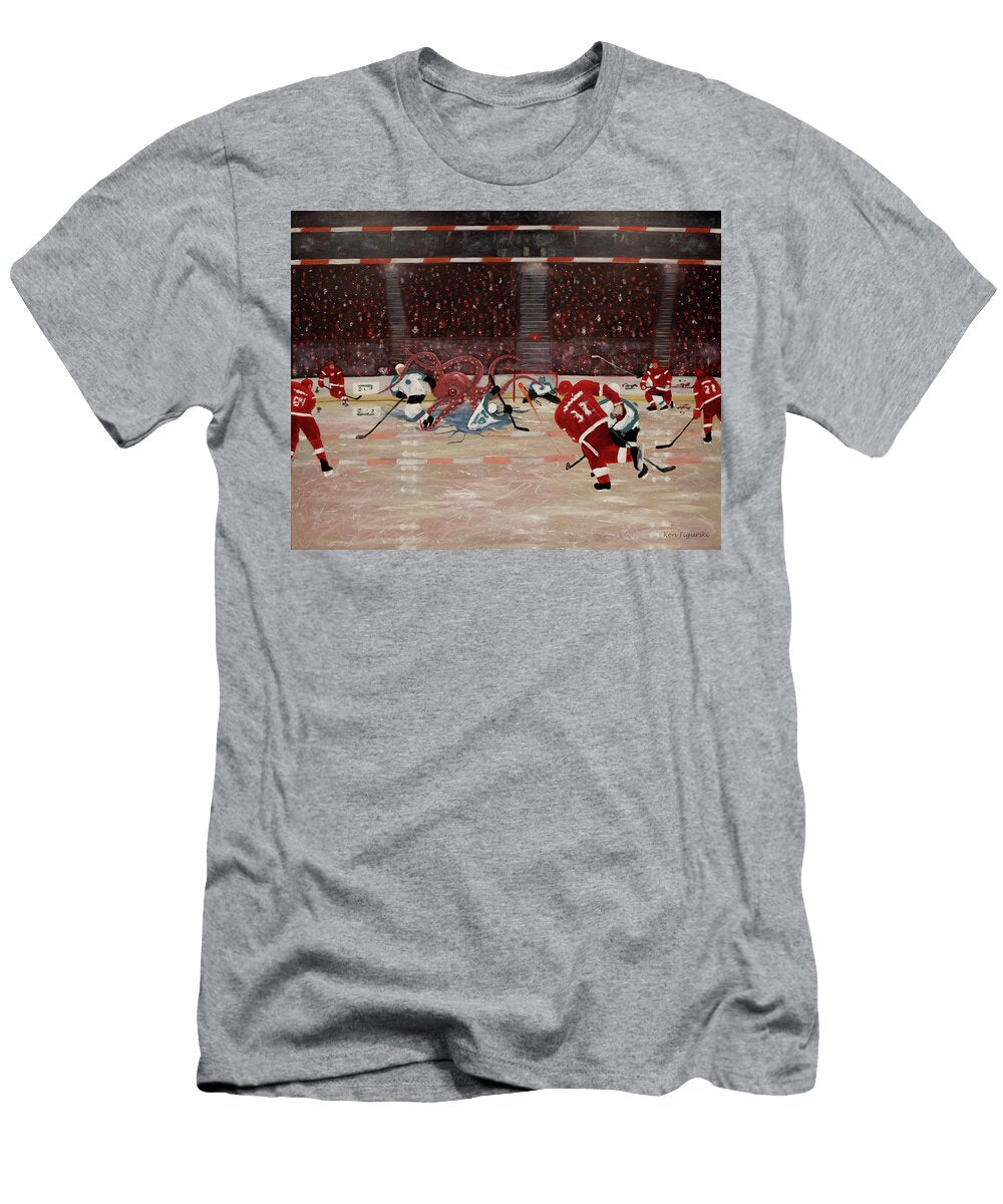 Detroit Red Wings Painting Ken Figurski T-Shirt