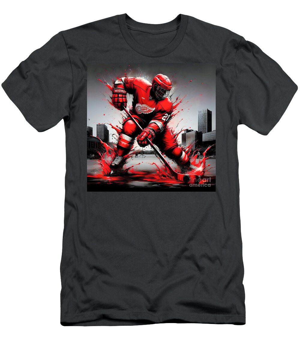 Detroit Red Wings Splash Art Series 1 Robert Williams T-Shirt