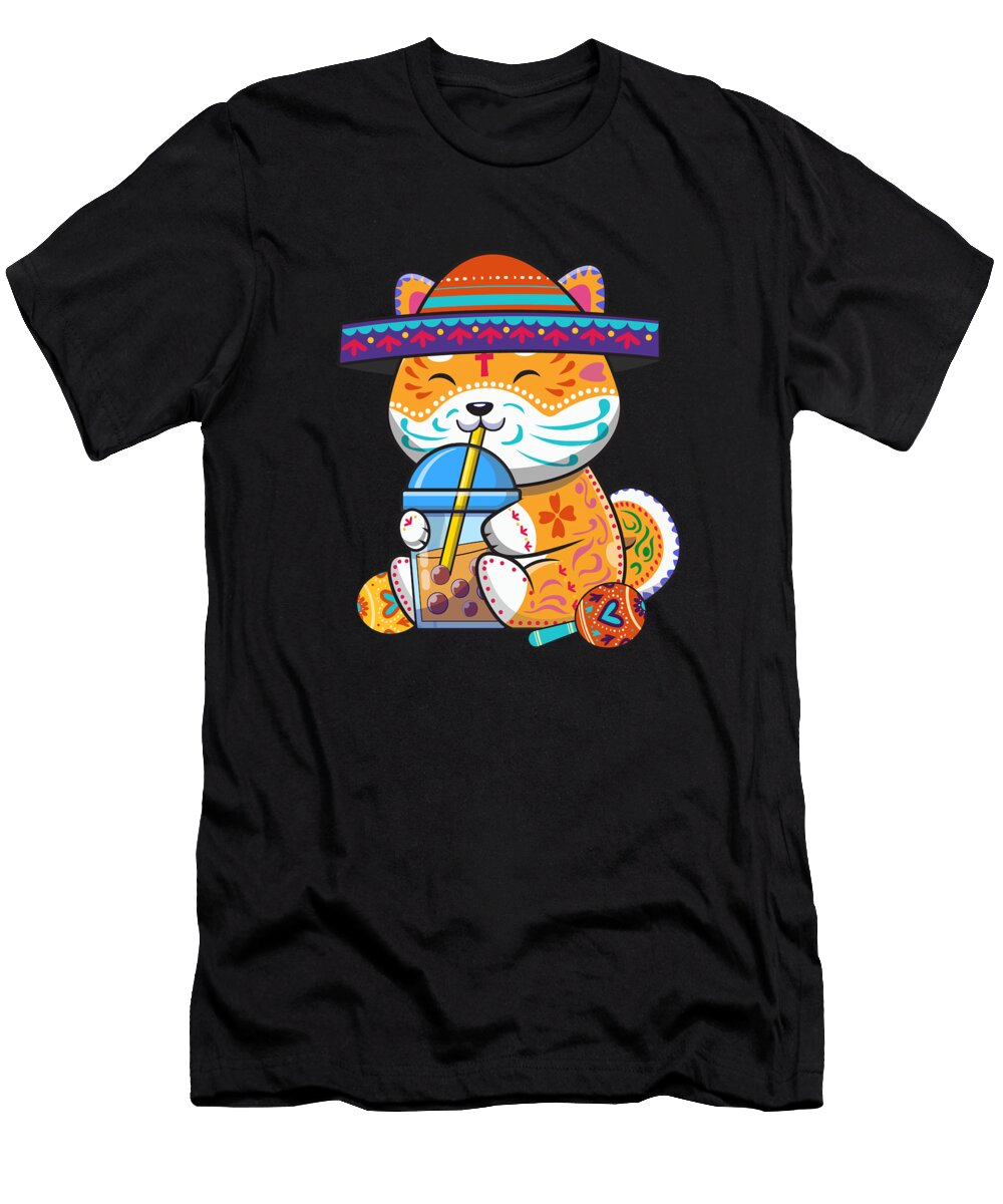Dia De Los Muertos Shiba Inu Love Bubble Tea Bastav T-Shirt