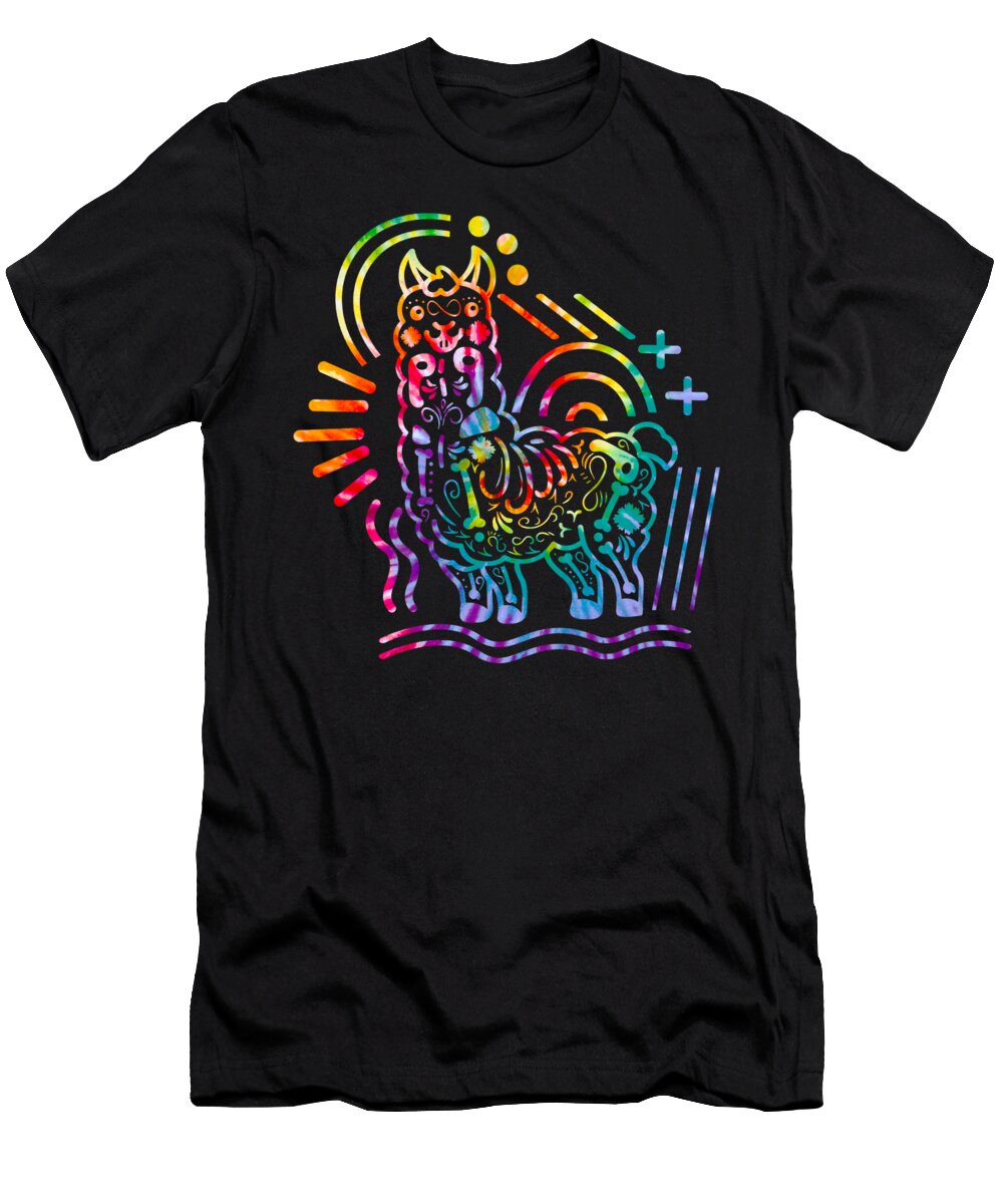 Dia De Los Muertos Llama Sugar Skull Floral Dead Alpaca Animal Skeleton Halloween Costume Mexico Holiday Sifou Store T-Shirt