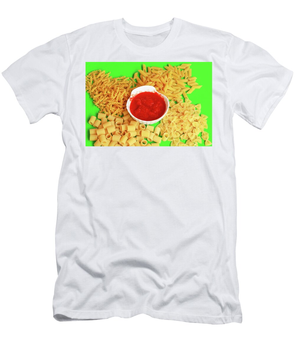 Different Shapes of Pasta with Red Sauce Susanna Mattioda T-Shirt