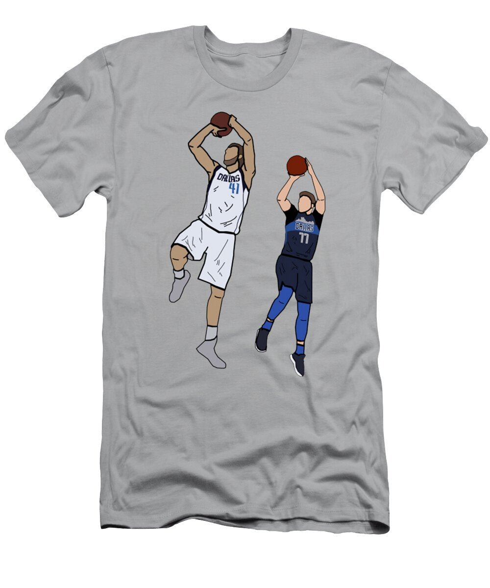 Dirk Nowitzki X Luka Doncic Signature One Leg Fadeaway Ricardo E Julian T-Shirt