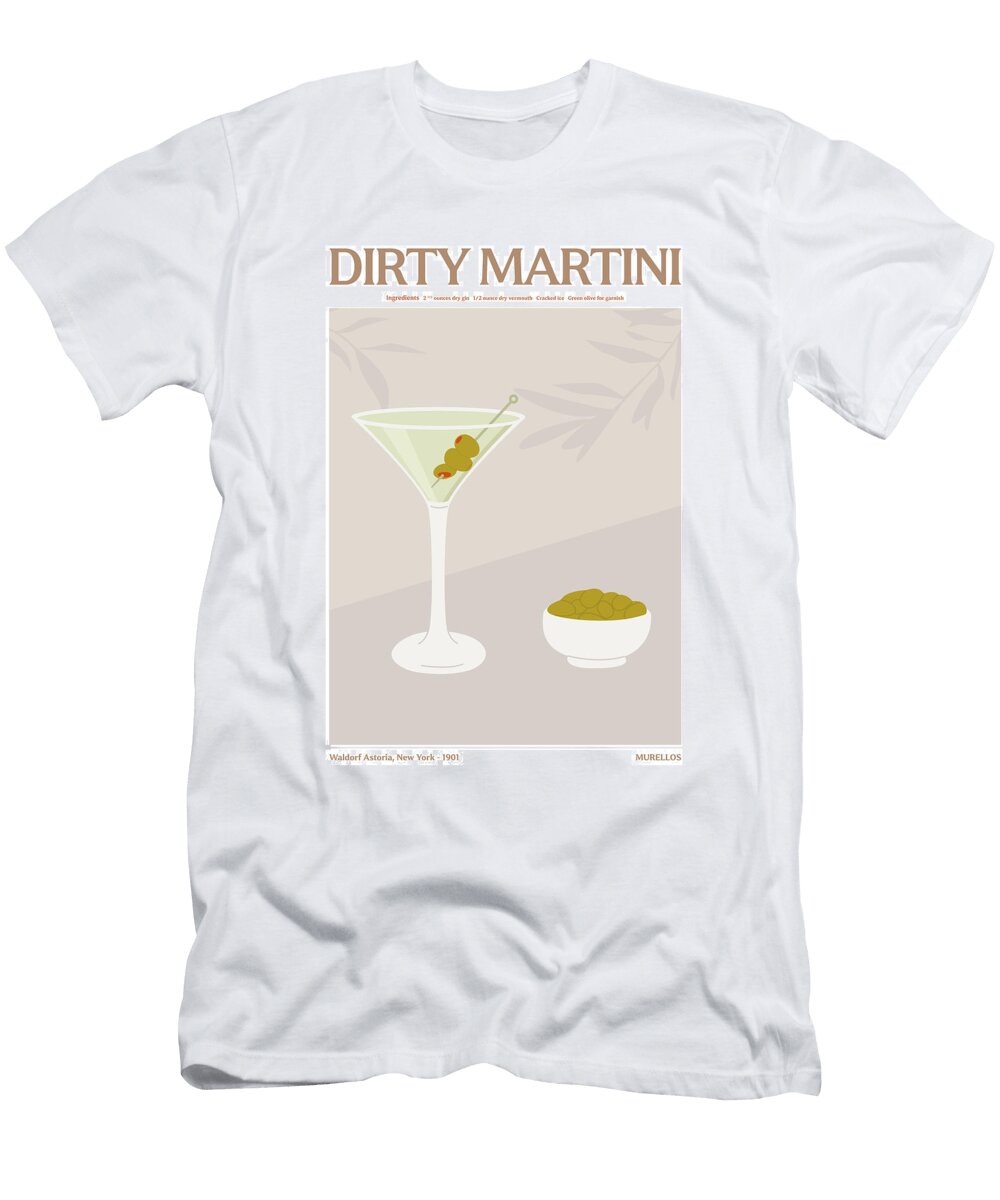 Dirty Martini Cocktail Print Murellos Design T-Shirt