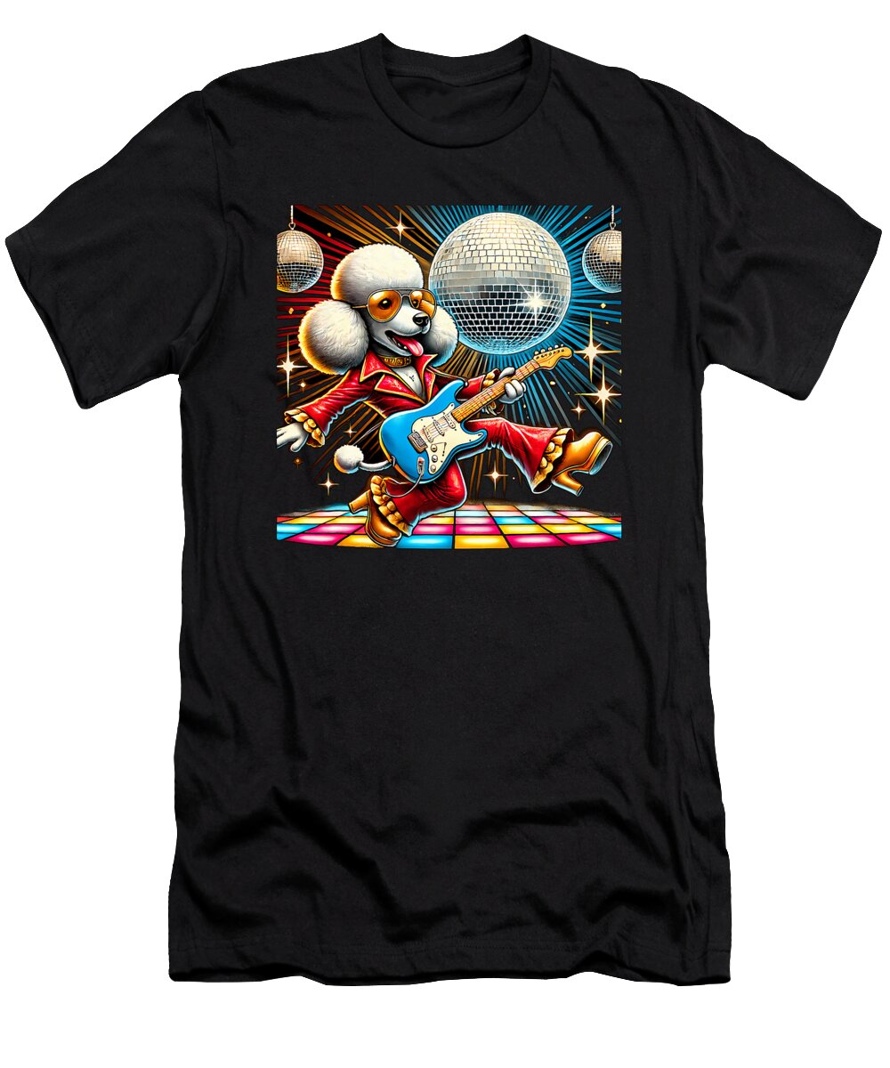 Disco Ball Guitar Poodle Dog Men Women Kids Zyneu Gangd T-Shirt