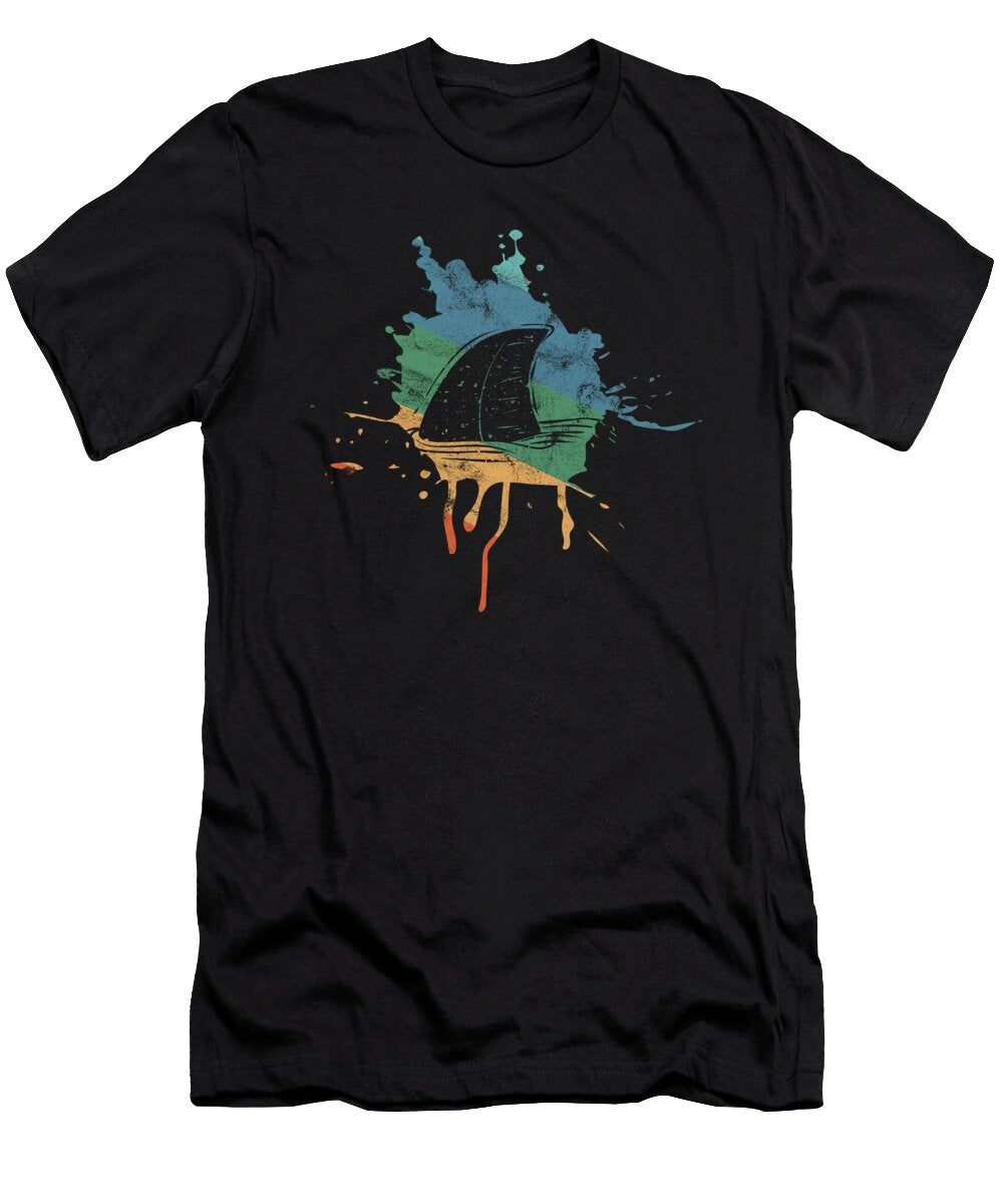 Distressed Retro Shark Surfing Diving Freediver Thomas Larch T-Shirt