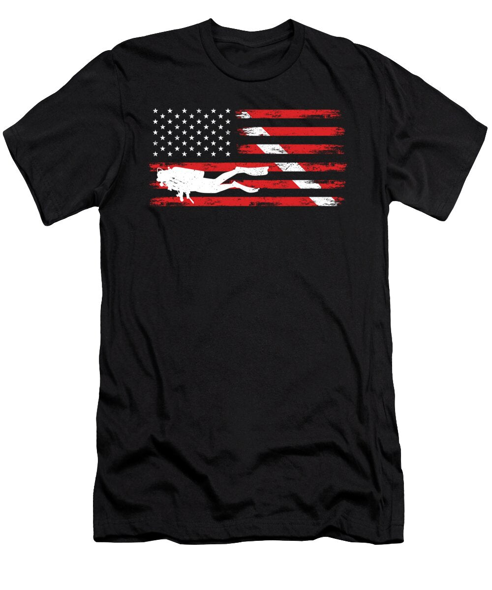 Dive American Flag Steven Zimmer T-Shirt