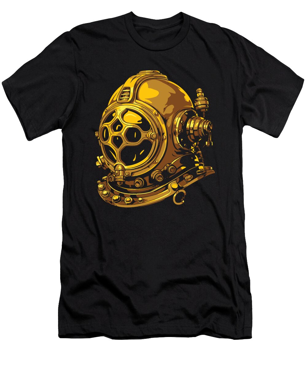 Diver Cool Scuba Snorkeling Dive Commercial Diving Crazy Squirrel T-Shirt