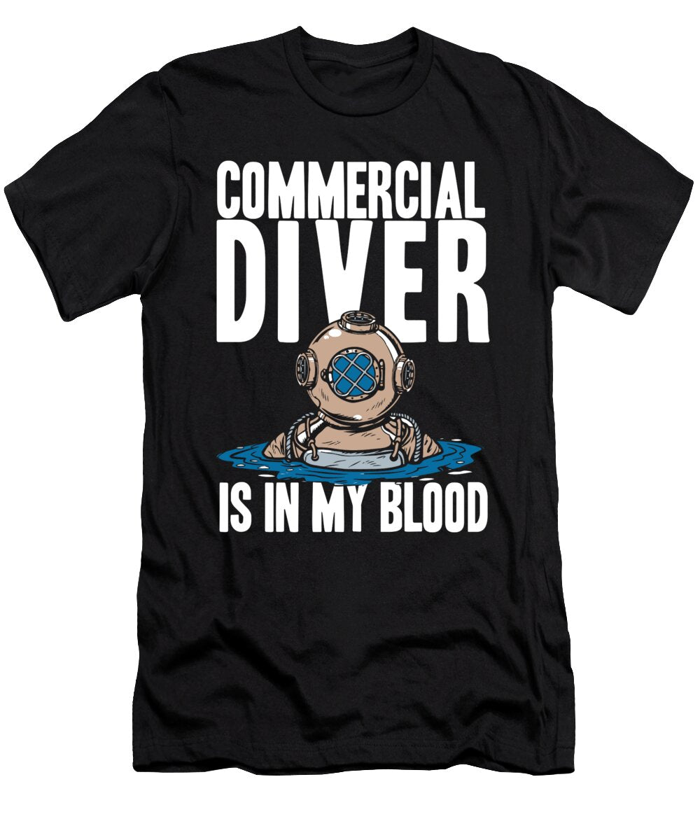 Diver Cool Snorkeling Dive Scuba Commercial Diving Crazy Squirrel T-Shirt