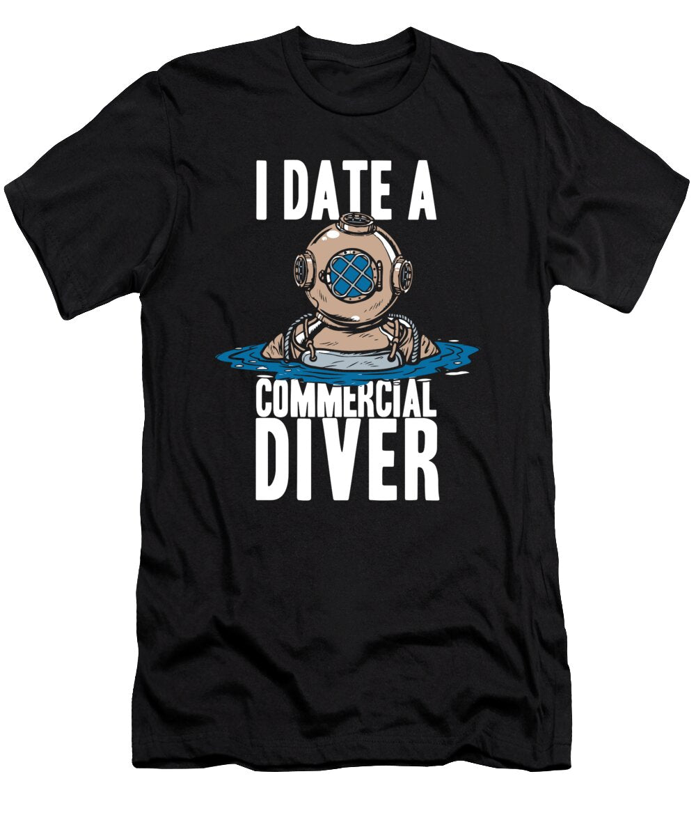 Diver Dating Snorkeling Dive Scuba Commercial Diving Crazy Squirrel T-Shirt