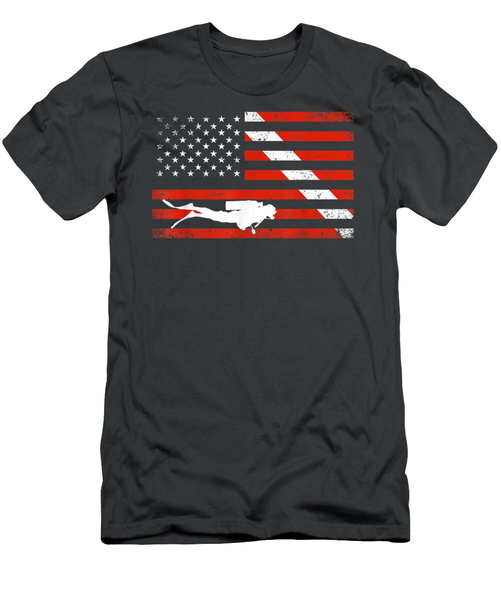 Diver Down Dive Flagcuba Diving American Flag Warren Tovi T-Shirt