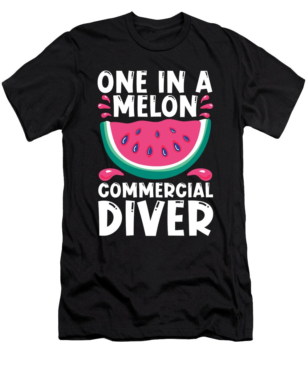 Diver Melon Scuba Dive Snorkeling Commercial Diving Crazy Squirrel T-Shirt