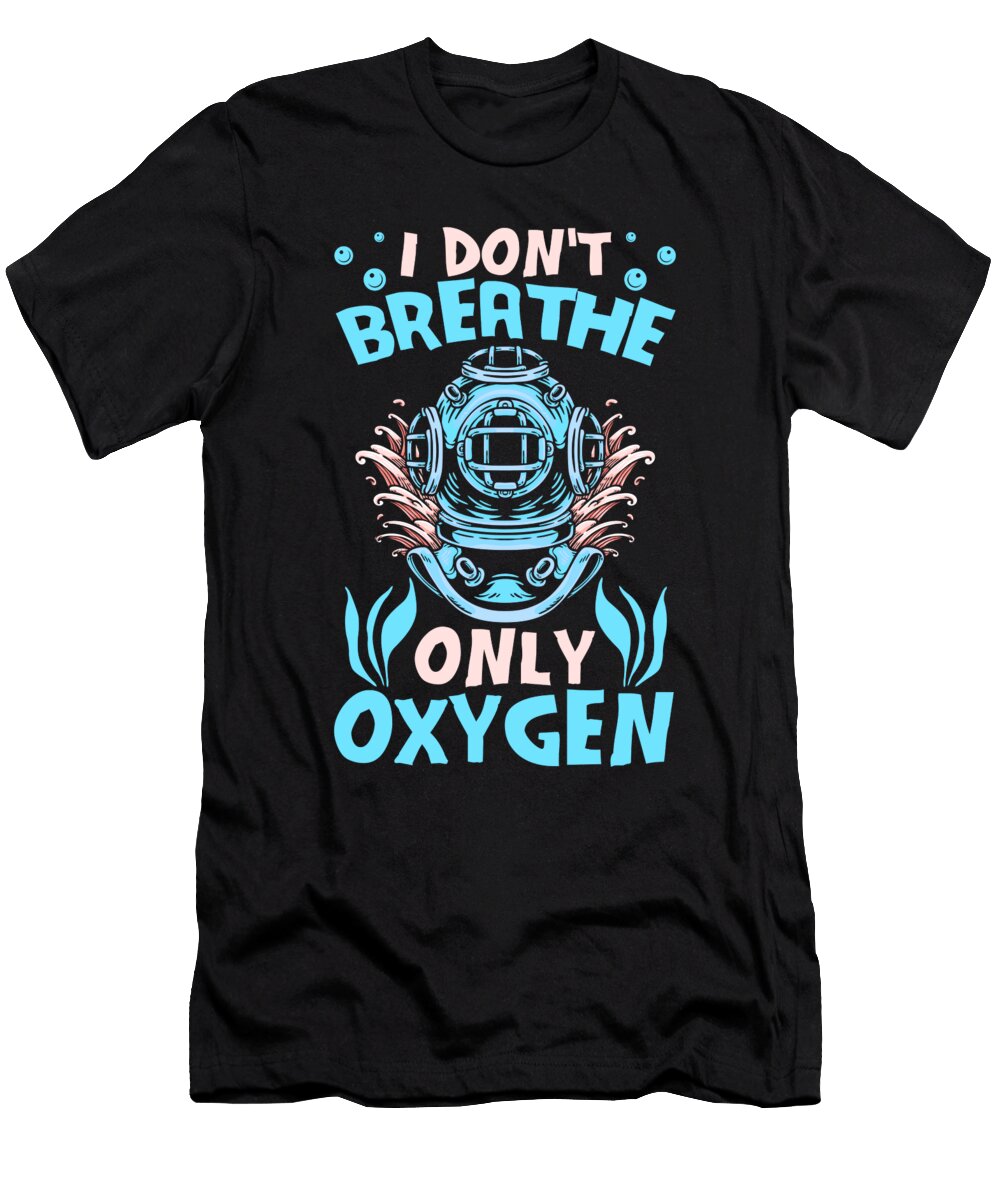 Diver Oxygen Snorkeling Scuba Dive Commercial Diving Crazy Squirrel T-Shirt