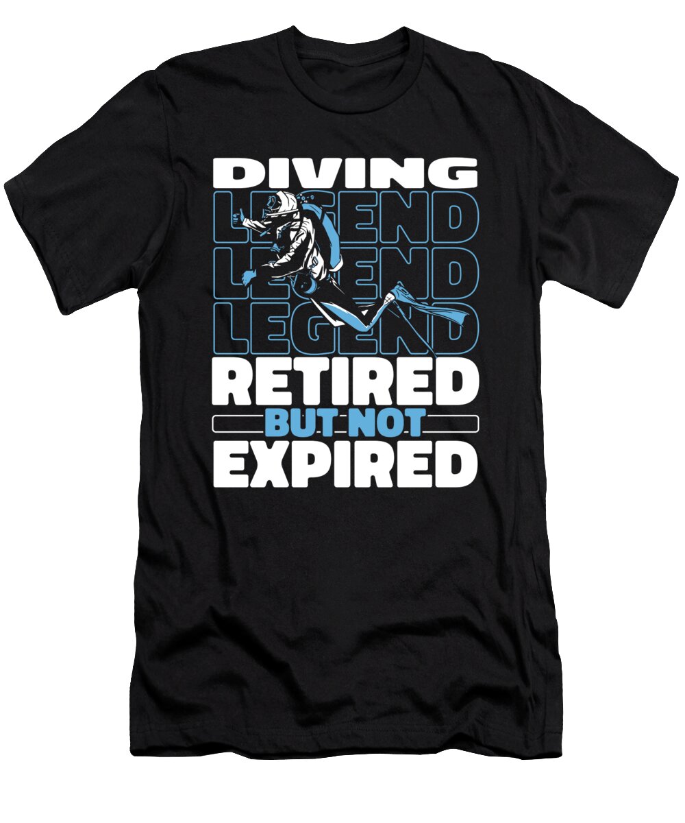 Diver Retired Scuba Dive Snorkeling Diving Crazy Squirrel T-Shirt