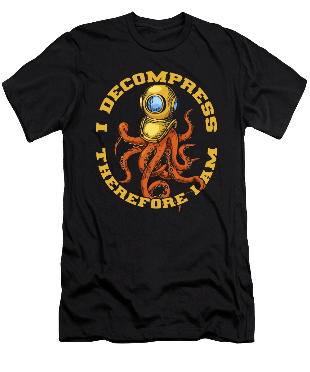 Diver Snorkeling Scuba Dive Commercial Diving Crazy Squirrel T-Shirt