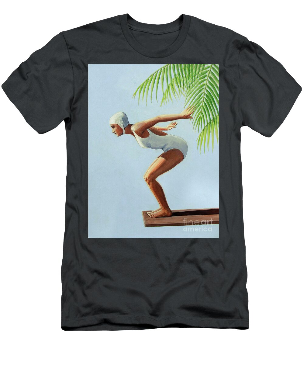 Diver with Palm Sarah Morrissette T-Shirt