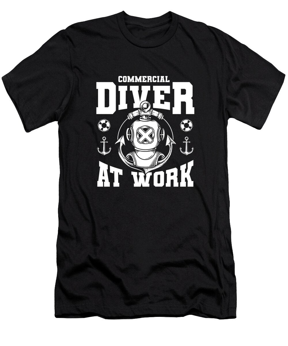 Diver Work Dive Snorkeling Scuba Commercial Diving Crazy Squirrel T-Shirt