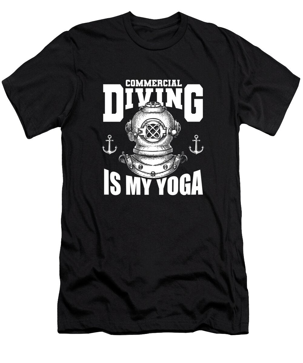 Diver Yoga Scuba Snorkeling Dive Commercial Diving Crazy Squirrel T-Shirt