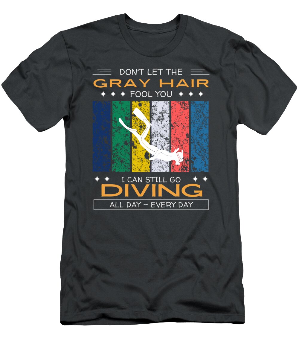 Diving Enthusiast Gray Hair Deep Sea Explorer Oceanexplorer T-Shirt