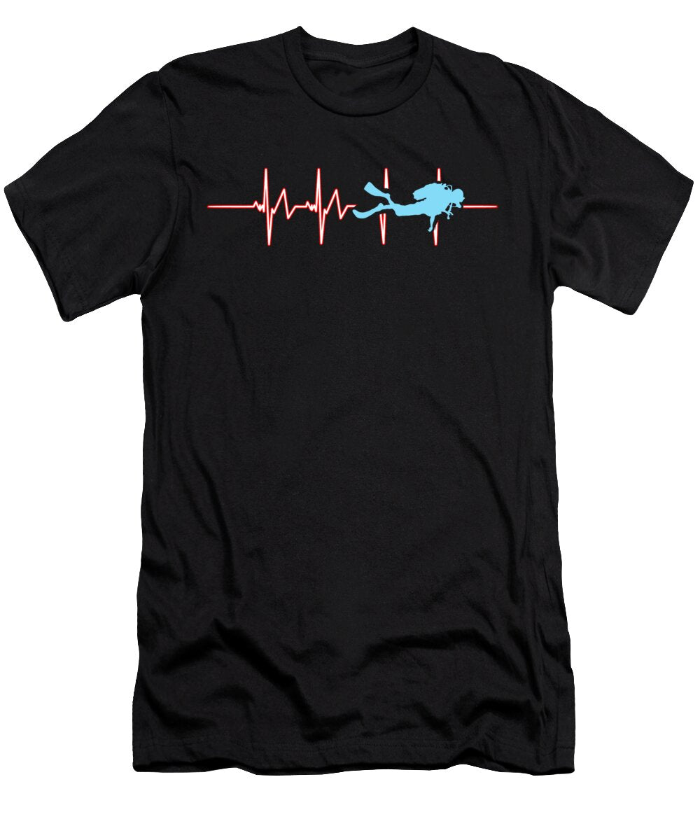Diving Heartbeat Underwater Diving Surfing Swimming Surfers Gift Thomas Larch T-Shirt